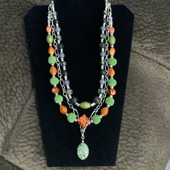 ART BY AMY LABBE Three Strand Necklace 14” long - Picture 6 of 10